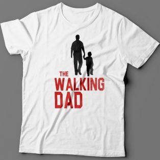 Футболка в подарок для папы с надписью "The walking dad" ("Ходячий отец")
